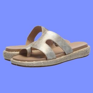 Donald Pliner Womem's Addara Leather Sandals New Size 6.5 Metallic Gold Platino